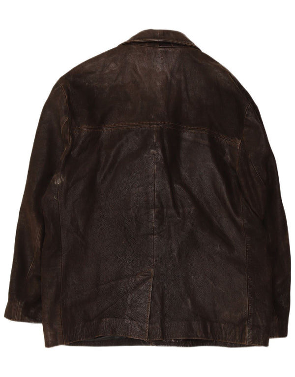 Vintage Mens Leather Jacket UK 42 XL Brown Leather