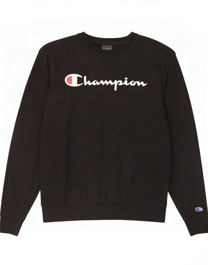 Felpa grafica da uomo Champion Felpa media in cotone nero