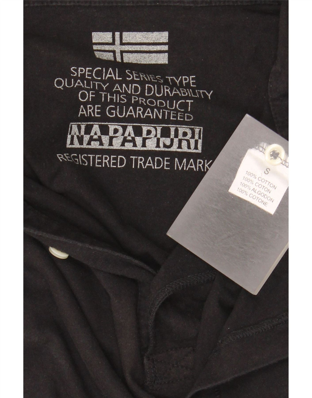 Polo da uomo NAPAPIJRI piccola in cotone nero