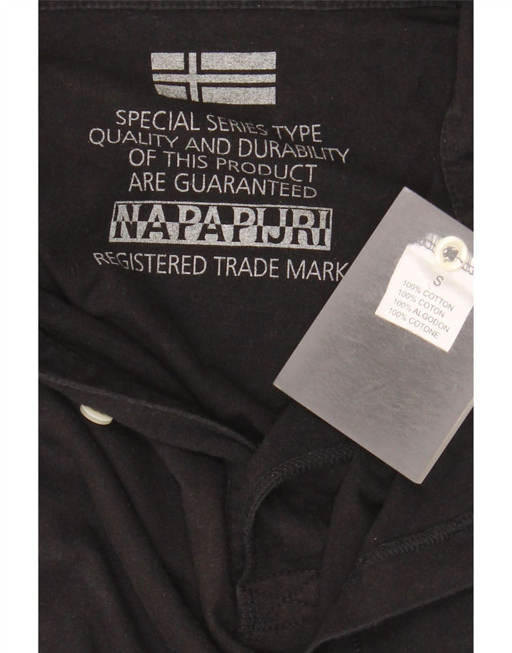Polo da uomo NAPAPIJRI piccola in cotone nero