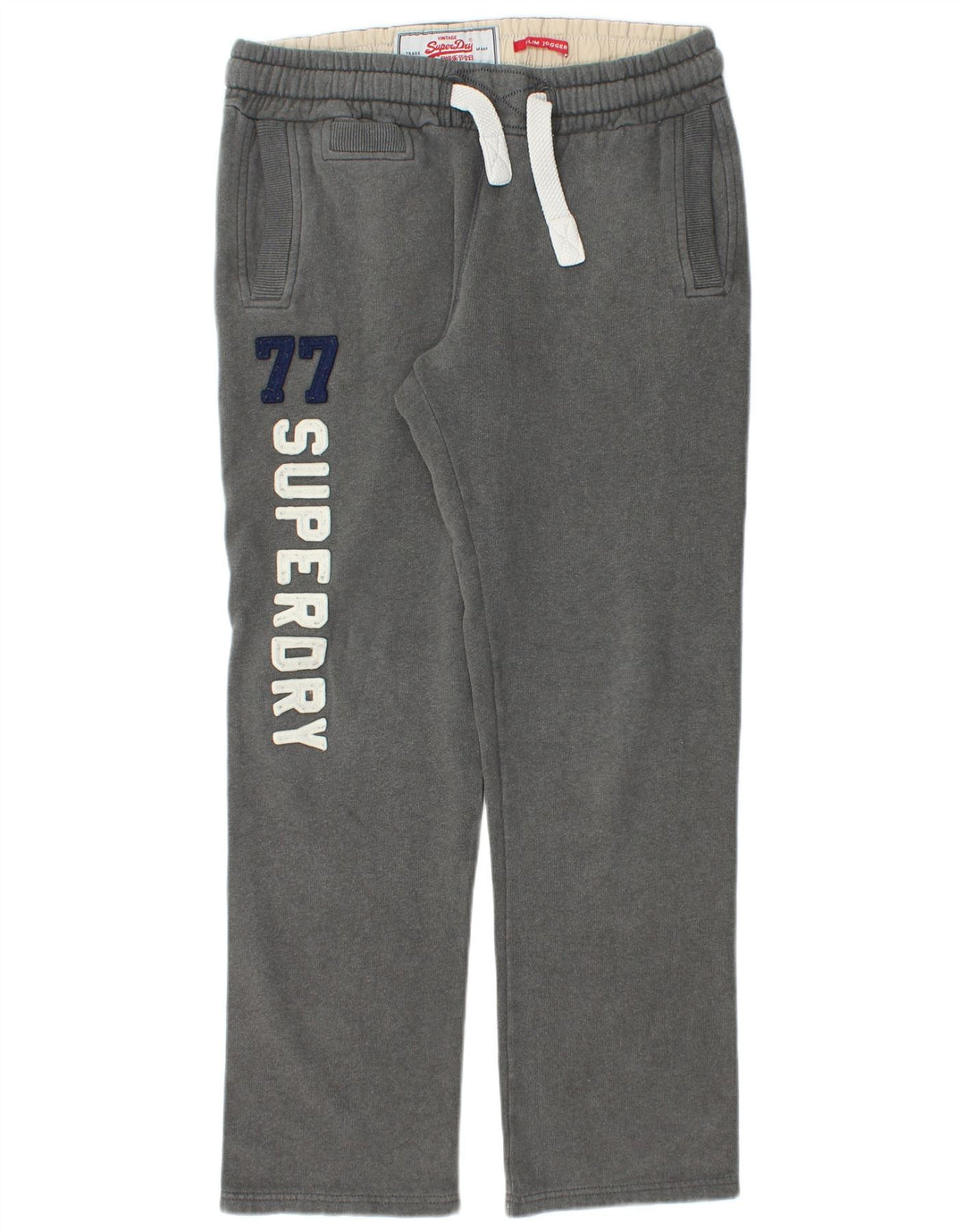 Pantaloni da tuta con grafica da uomo SUPERDRY in cotone grigio medio