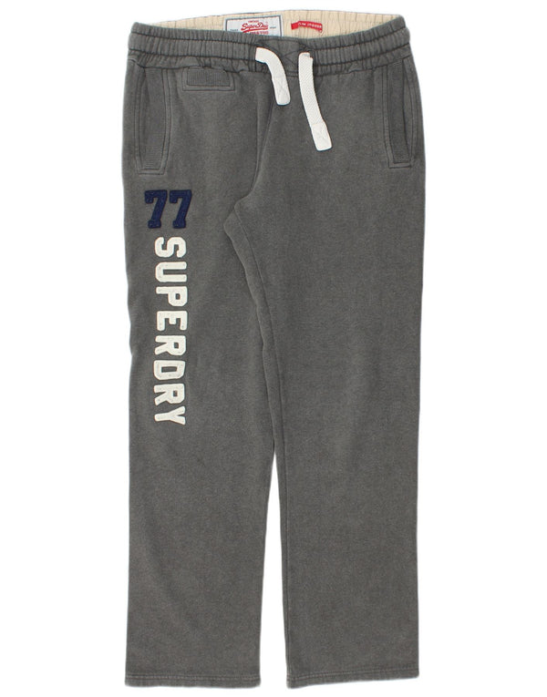Pantaloni da tuta con grafica da uomo SUPERDRY in cotone grigio medio