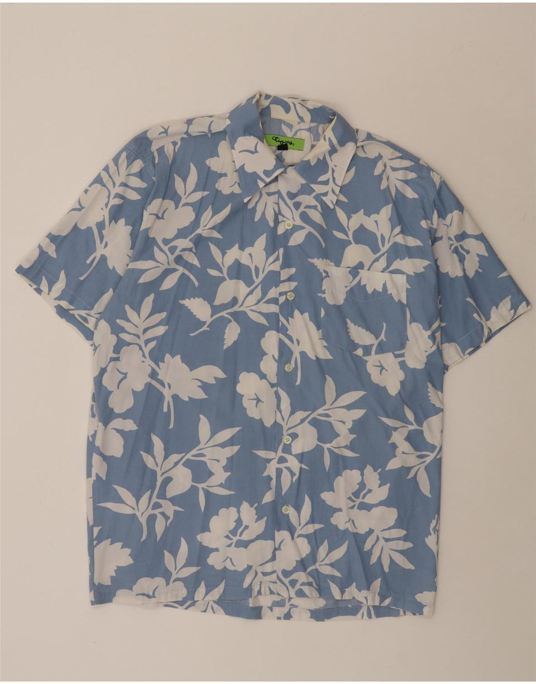 TIPO'S Camicia a maniche corte da uomo XL in cotone floreale blu