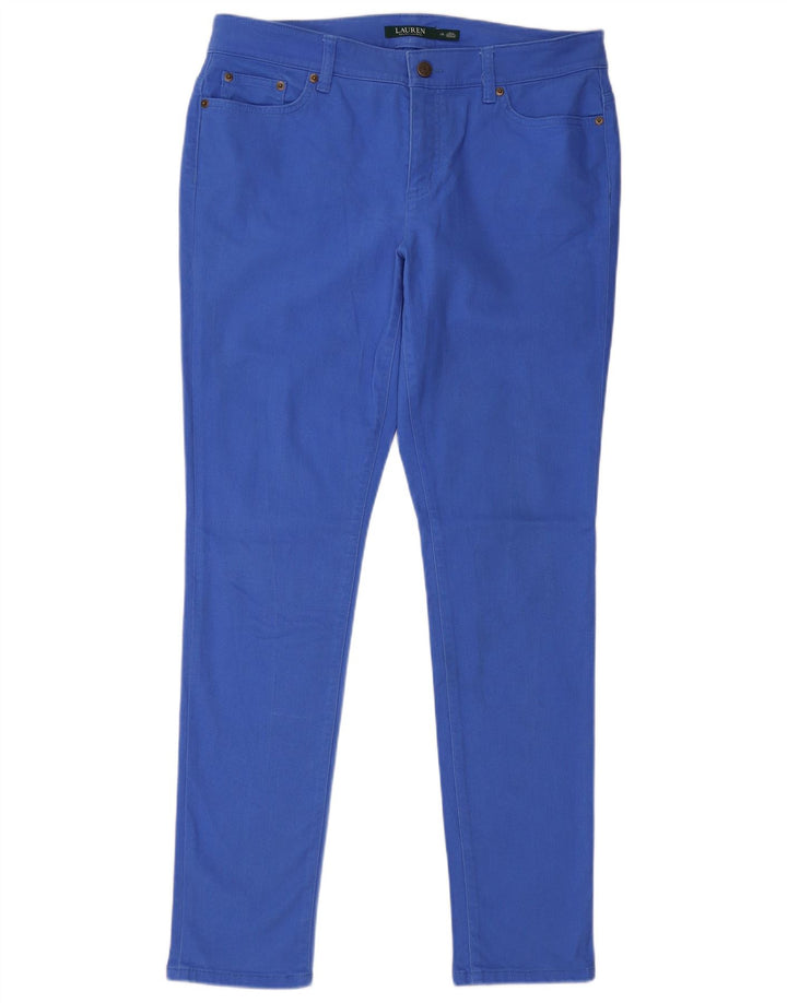 RALPH LAUREN Jeans slim da donna US 12 Large W34 L32 Cotone blu