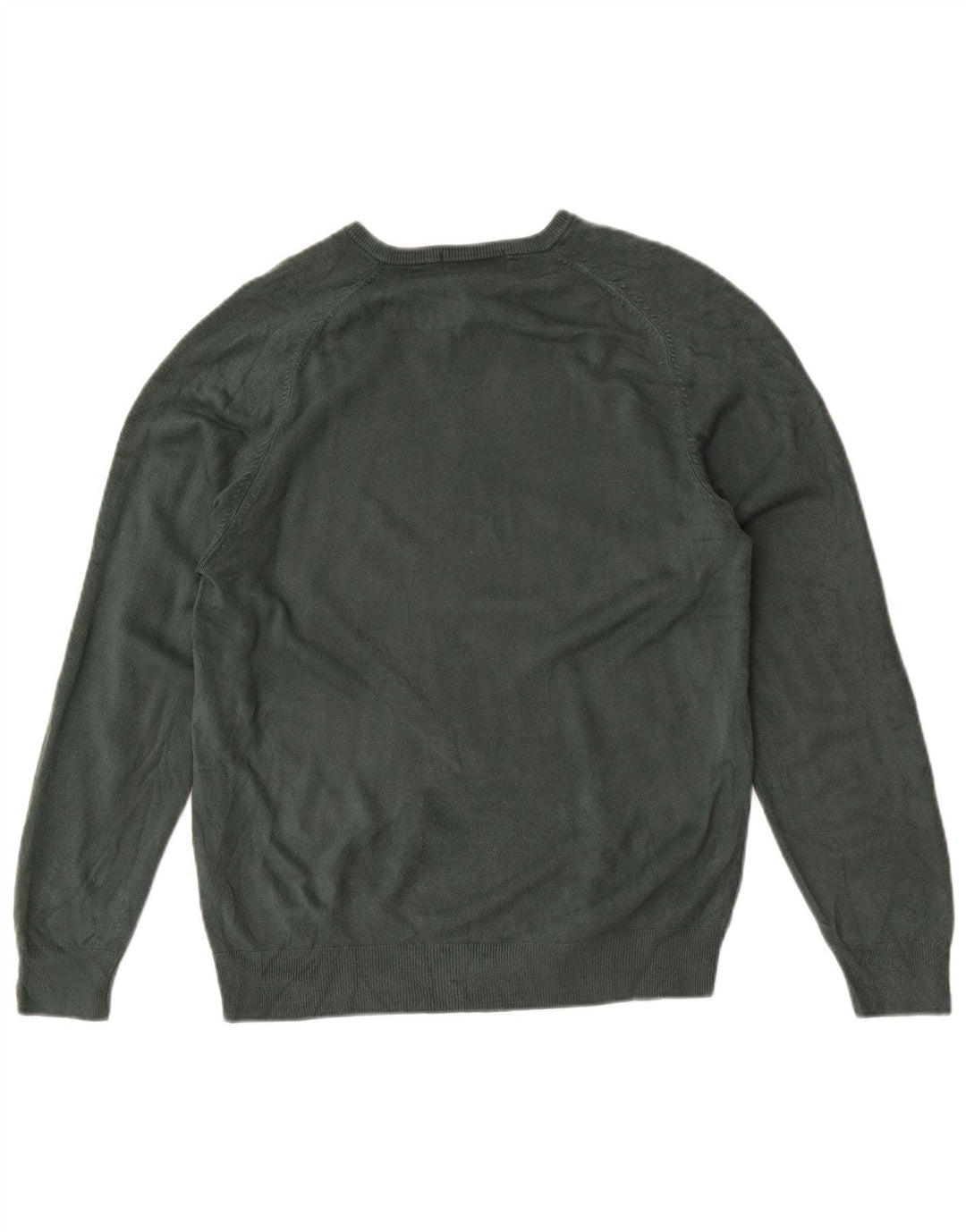 MARKS & SPENCER Maglione da uomo con scollo a V UK 38/40 Verde medio