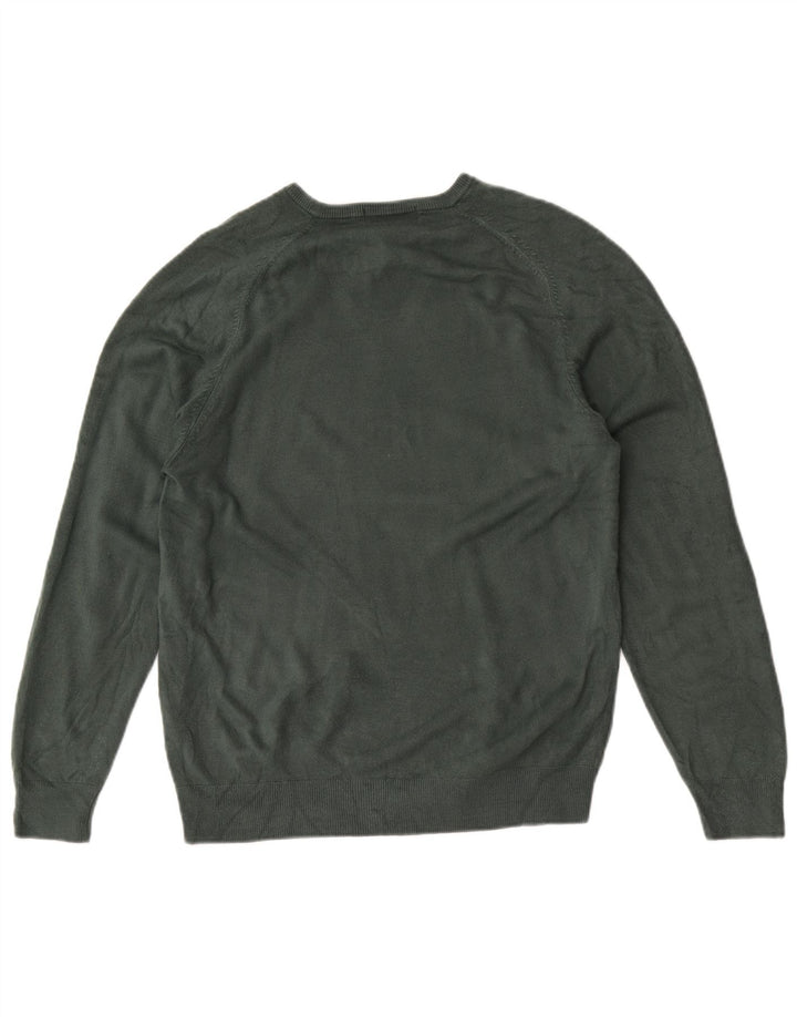 MARKS & SPENCER Maglione da uomo con scollo a V UK 38/40 Verde medio