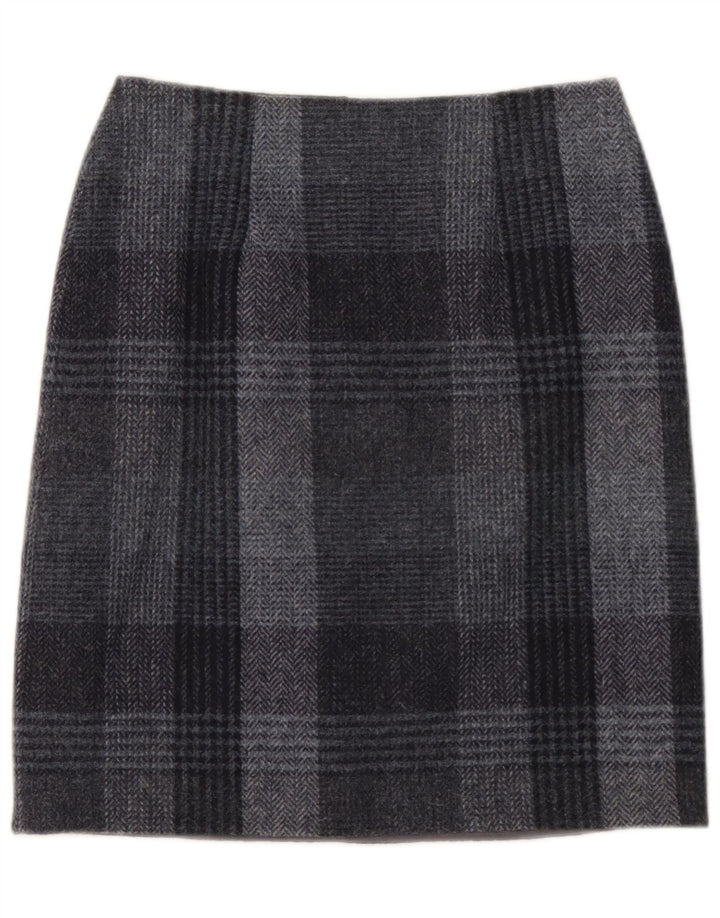 Gonna a tubino da donna Hobbs UK 8 piccola W28 lana a quadri grigia