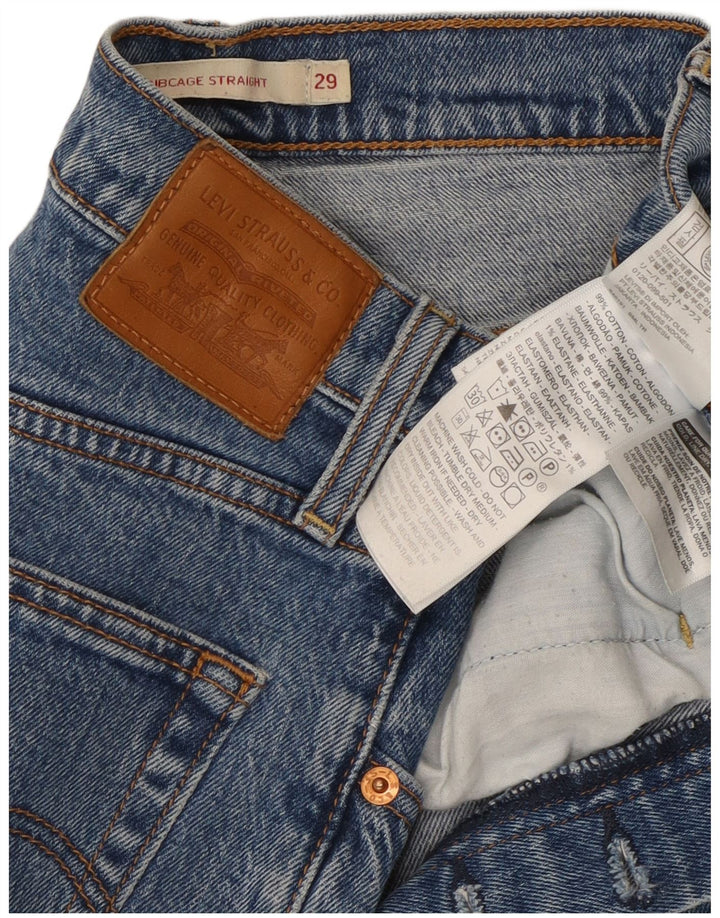 Jeans dritti a gabbia toracica da donna Levi's W29 L28 in cotone blu