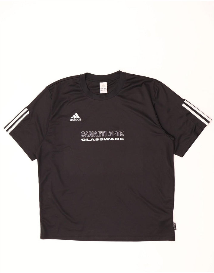 T-shirt grafica Adidas da uomo Climalite Top XL poliestere nero