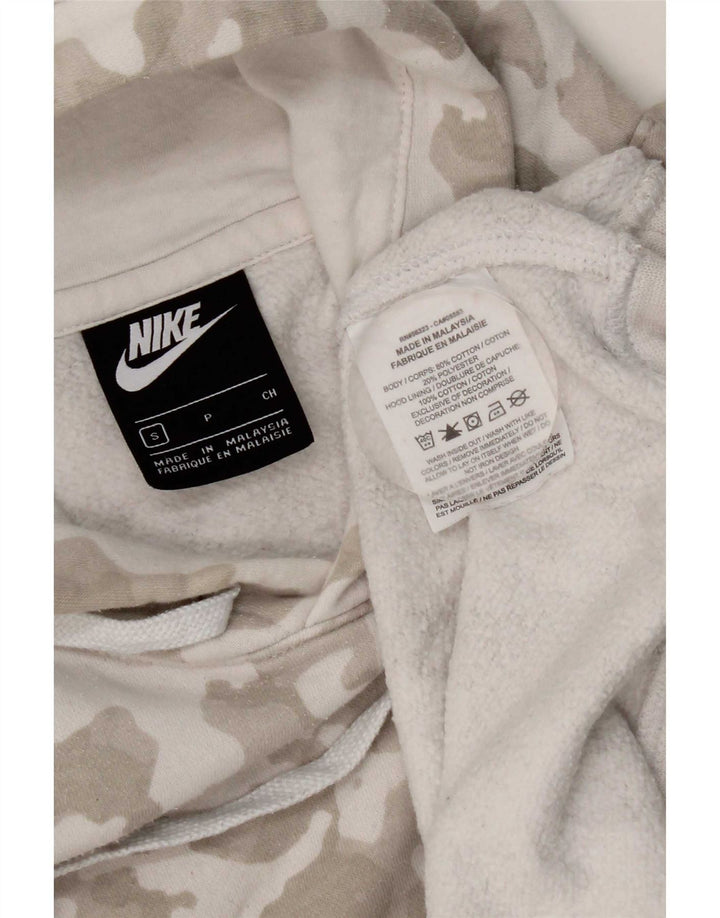 Felpa con cappuccio da uomo Nike Small in cotone mimetico grigio