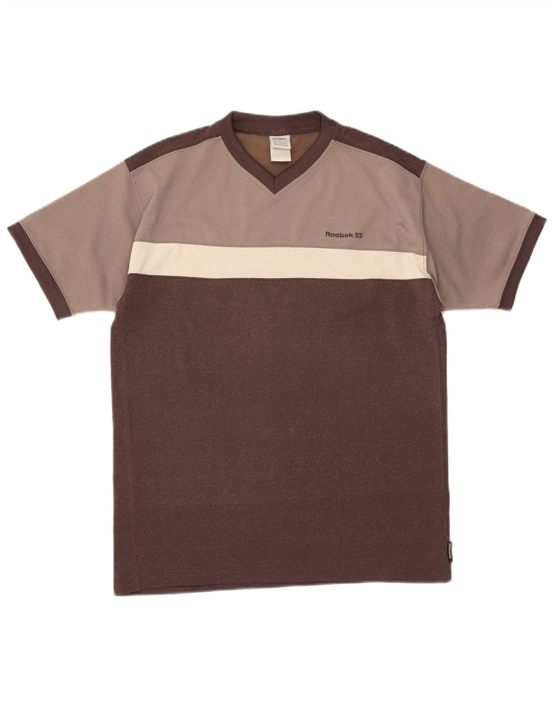 T-shirt Reebok da uomo Top Small marrone color block