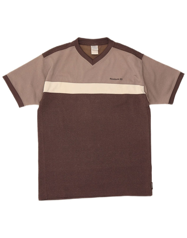 T-shirt Reebok da uomo Top Small marrone color block
