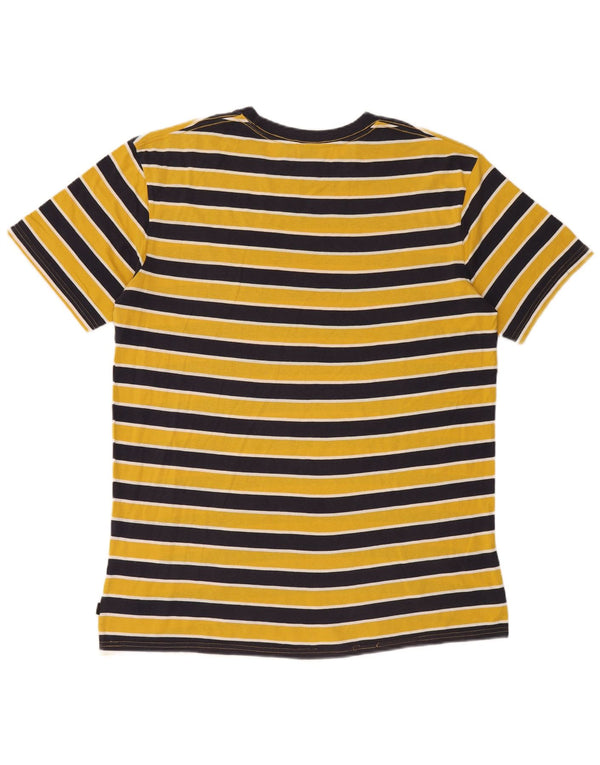 T-shirt da uomo Quiksilver Top XL in cotone a righe gialle
