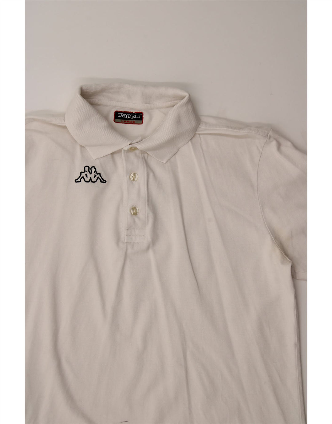 KAPPA Mens Polo Shirt Large White Cotton Vintage Kappa and Second-Hand Kappa from Messina Hembry 