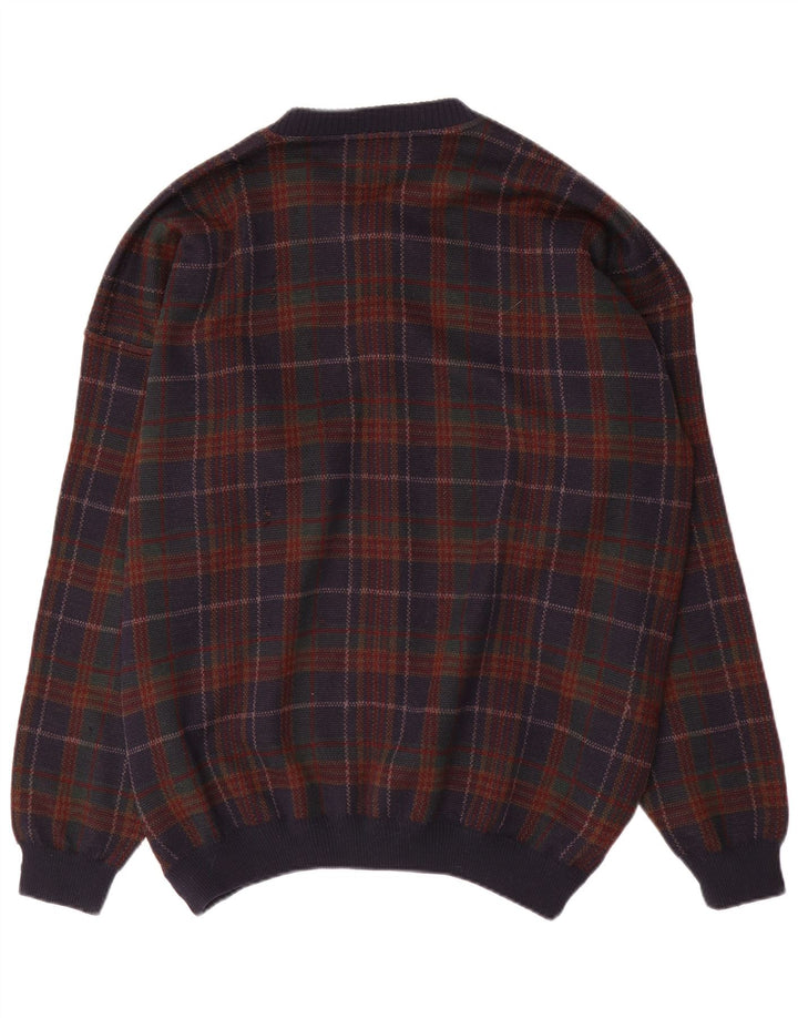 Maglione cardigan da uomo Canda 2XL acrilico a quadri multicolore