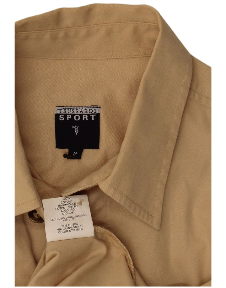 Camicia Trussardi Uomo Manica Corta in Cotone Beige Medio