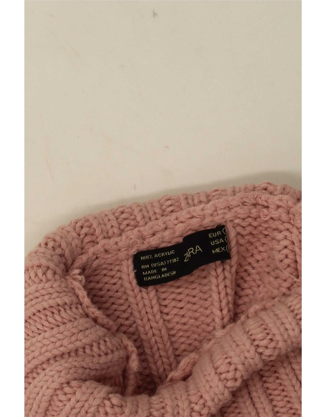 Maglione maglione collo alto da donna Zara UK 8 piccolo rosa
