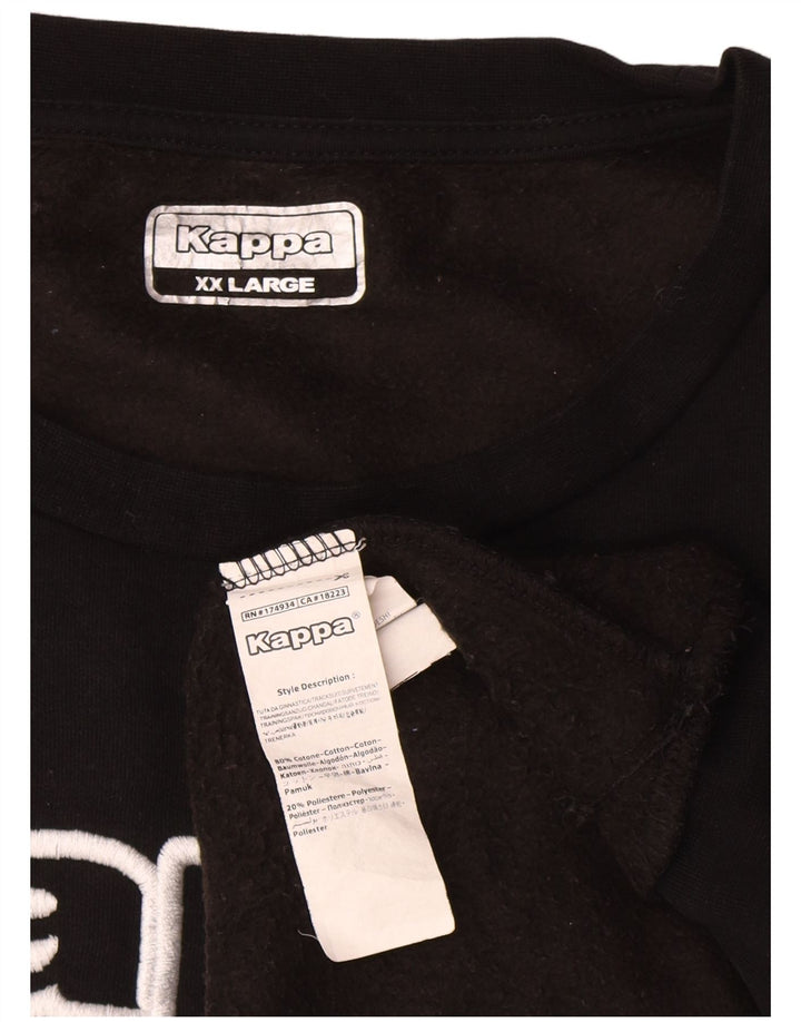 Felpa grafica da uomo Kappa Jumper 2XL cotone nero