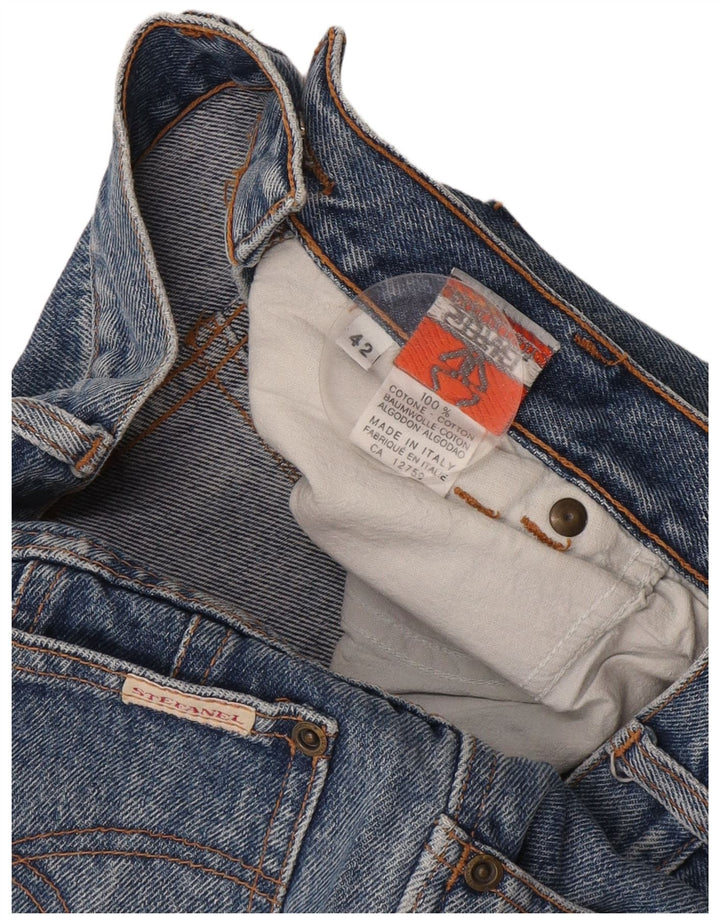 Jeans affusolati a vita alta da donna Stefanel IT 42 medio W28 L27 cotone blu