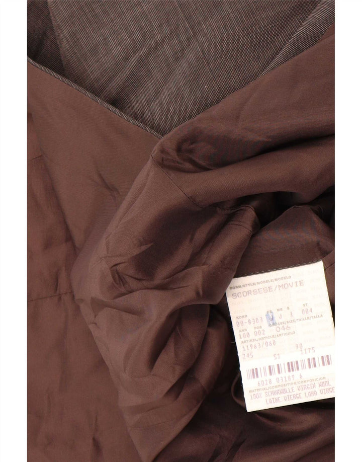 Giacca blazer da uomo a 3 bottoni Hugo Boss EU 46 piccola lana vergine grigia