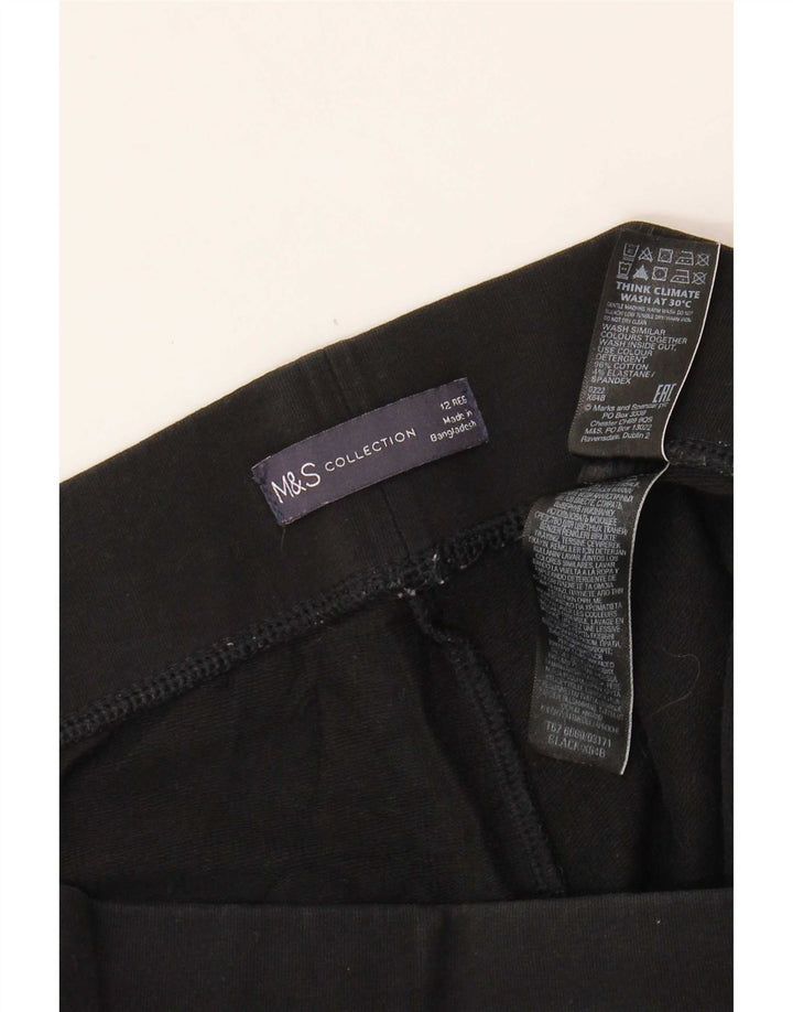 Leggings da donna Marks & Spencer UK 12 cotone nero medio