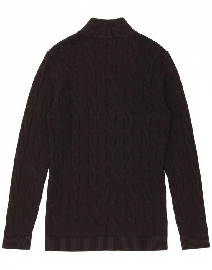 Maglione Hollister da uomo con zip e collo grande in cotone nero