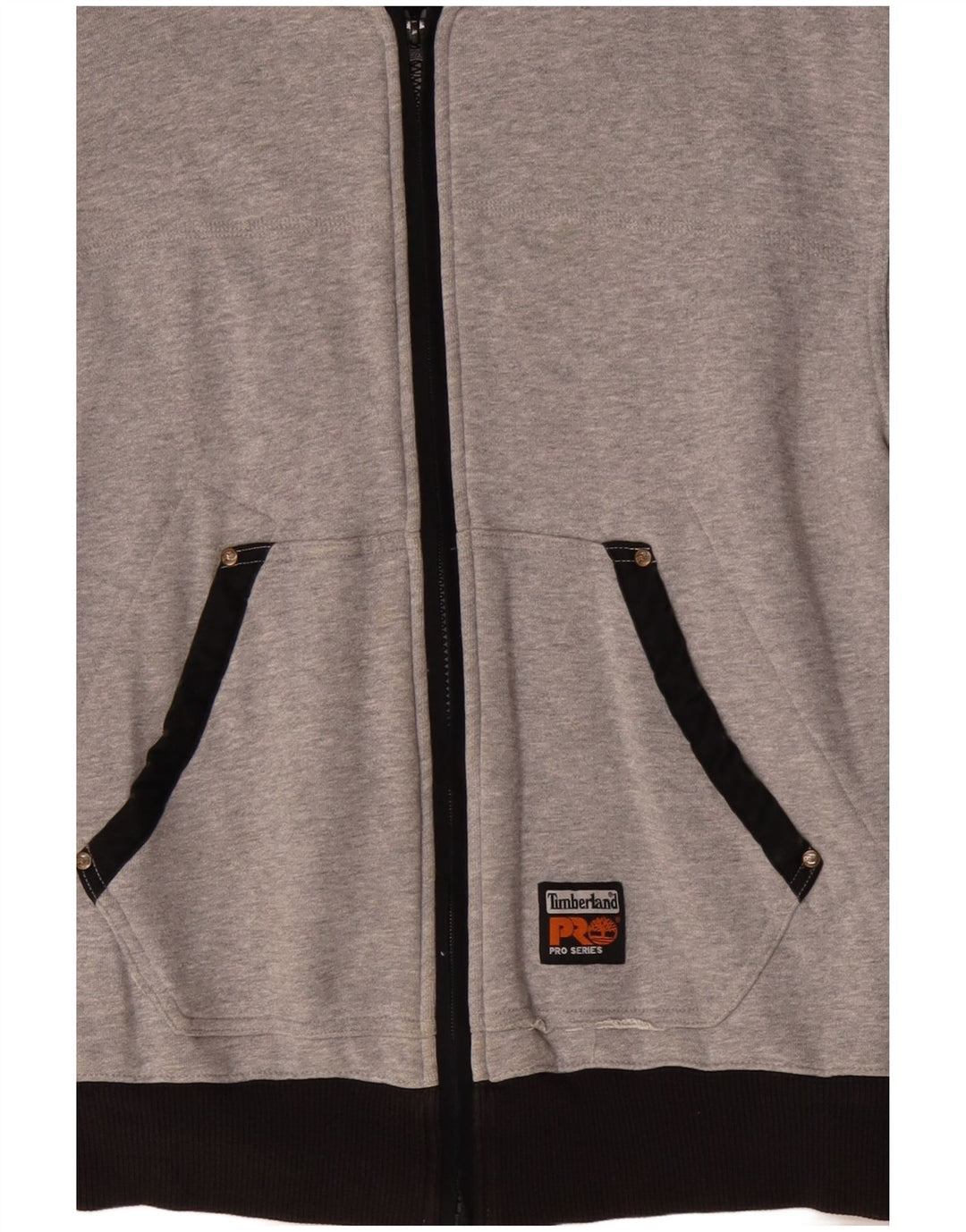 TIMBERLAND Maglione con cappuccio e zip da uomo in cotone color block grigio medio