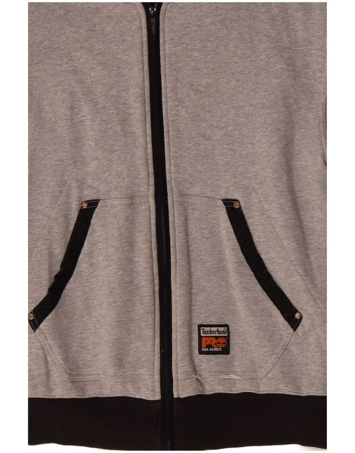 TIMBERLAND Maglione con cappuccio e zip da uomo in cotone color block grigio medio