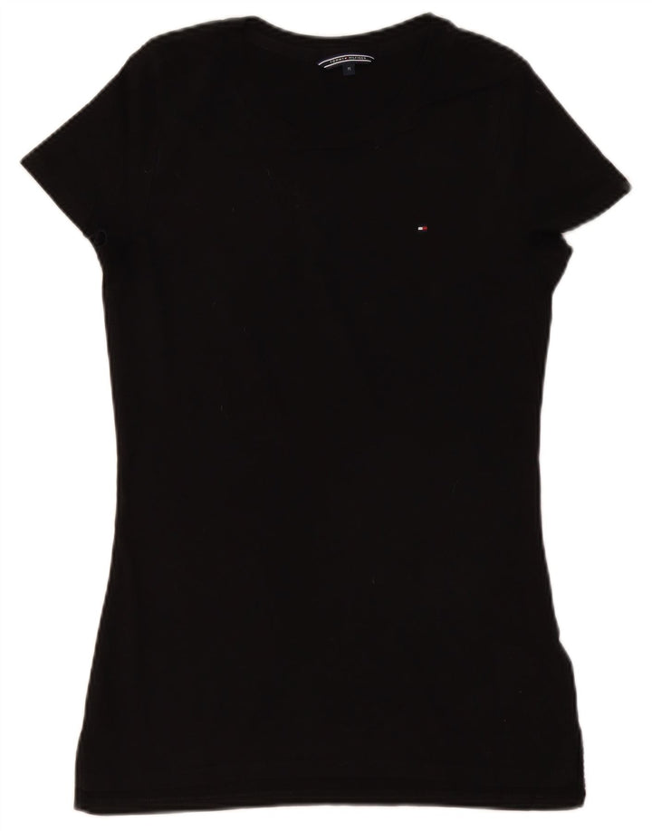 TOMMY HILFIGER T-shirt da donna Top UK 12 cotone nero medio