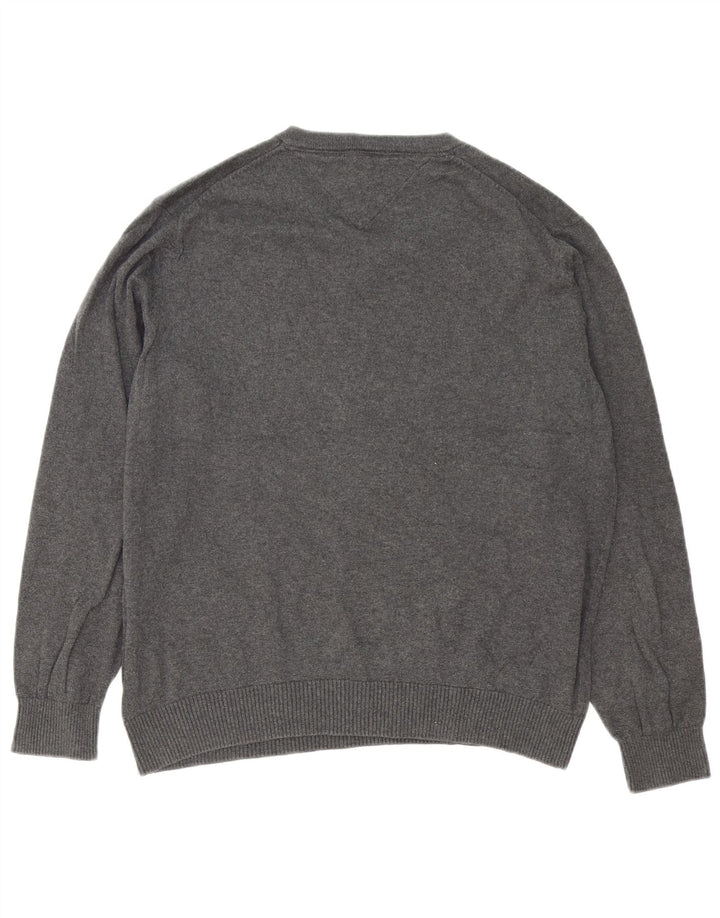 Tommy Hilfiger Uomo Maglione con scollo a V Maglione grande in cotone grigio