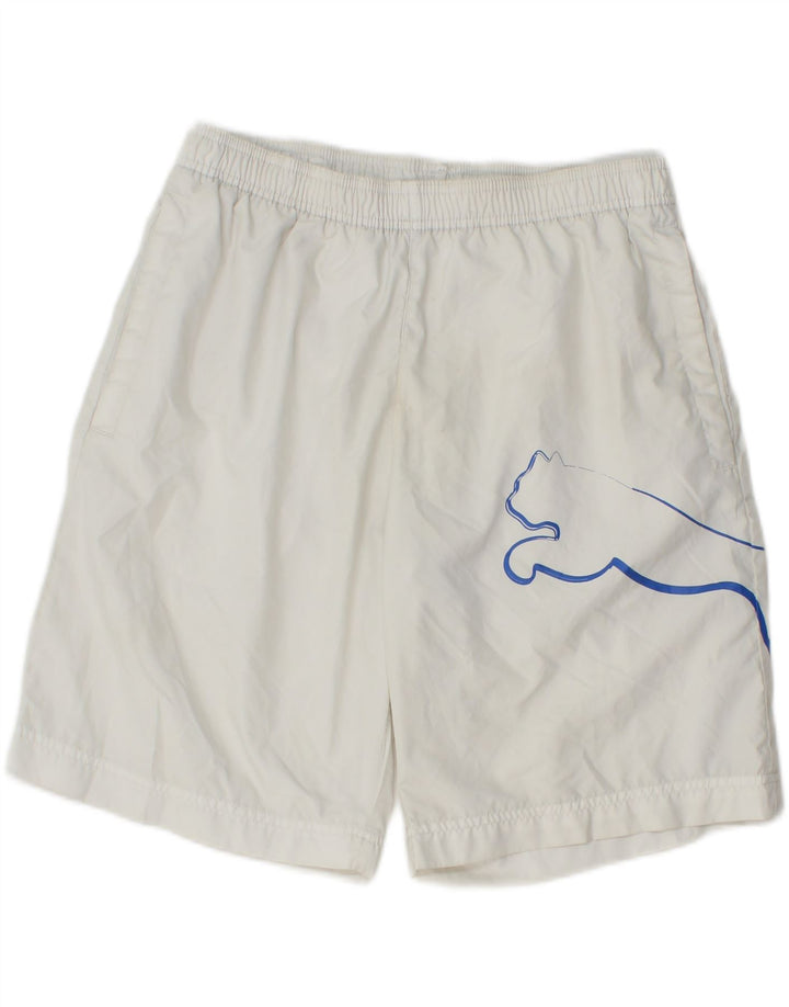 PUMA Mens Graphic Sport Shorts Medium  White Vintage Puma and Second-Hand Puma from Messina Hembry 