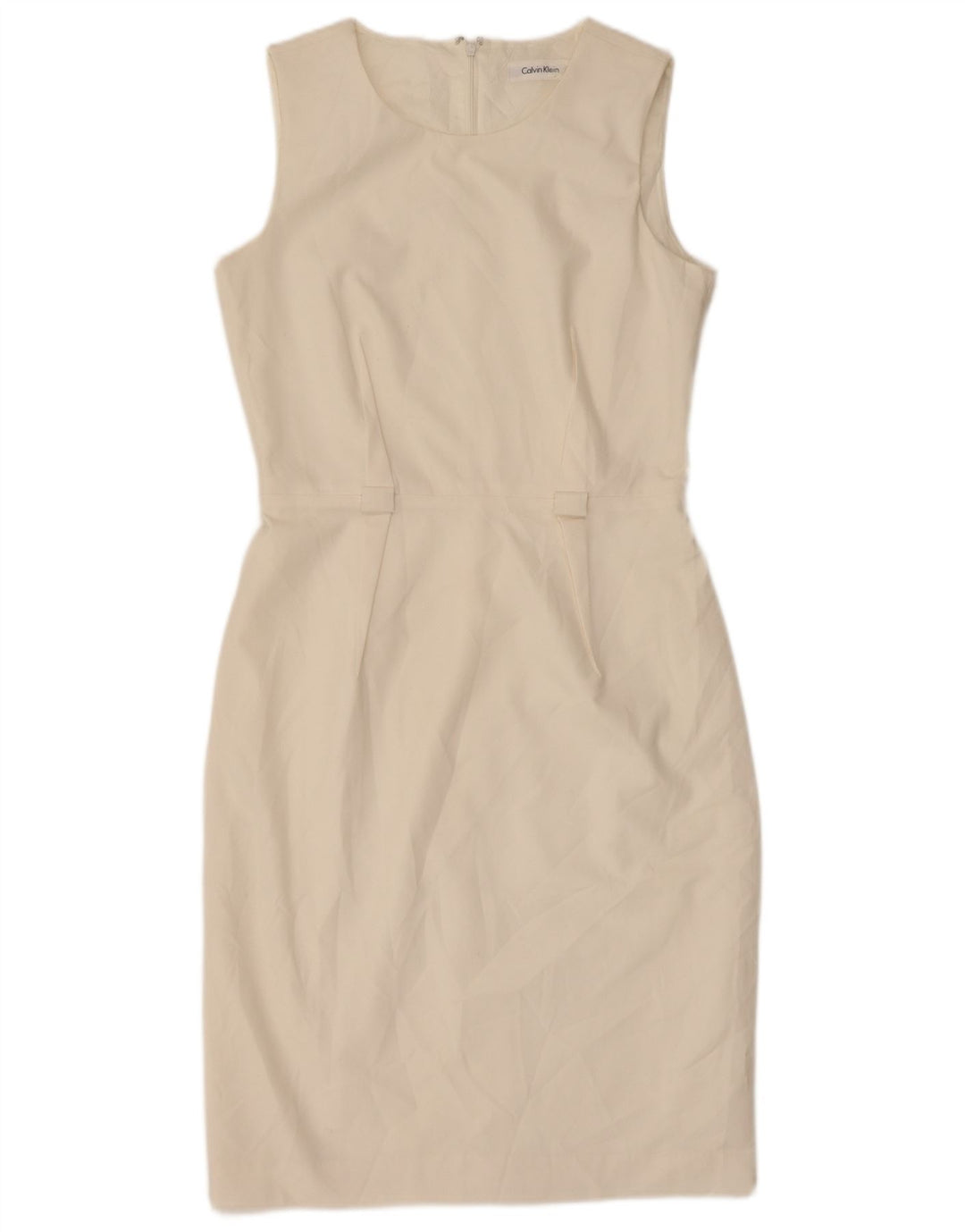 Abito tubino senza maniche da donna Calvin Klein US 4 Small Bianco sporco