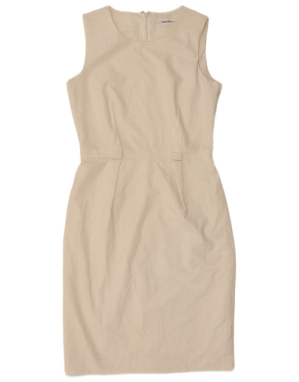 Abito tubino senza maniche da donna Calvin Klein US 4 Small Bianco sporco