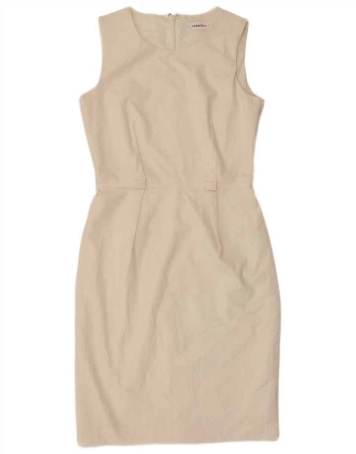 Abito tubino senza maniche da donna Calvin Klein US 4 Small Bianco sporco