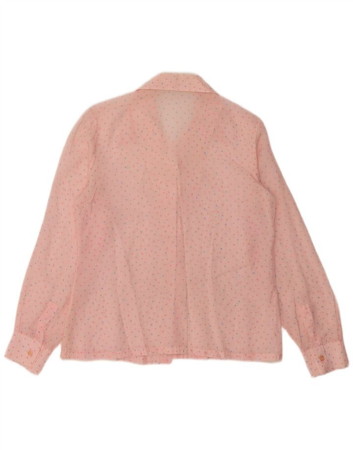 Camicetta da donna VINTAGE IT 46 grande rosa maculata