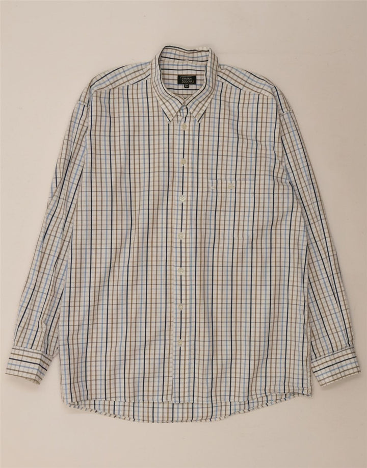 CAMEL ACTIVE Mens Shirt Large White Check Cotton