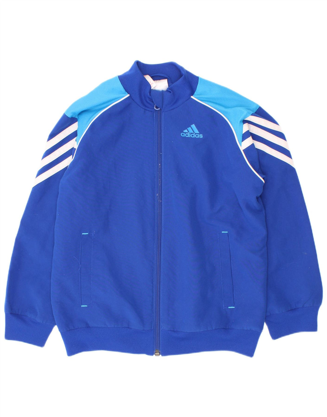 Giacca da tuta da ragazzo Adidas 7-8 anni in poliestere color block blu