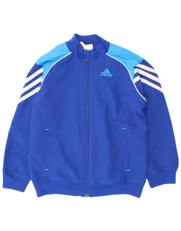 Giacca da tuta da ragazzo Adidas 7-8 anni in poliestere color block blu