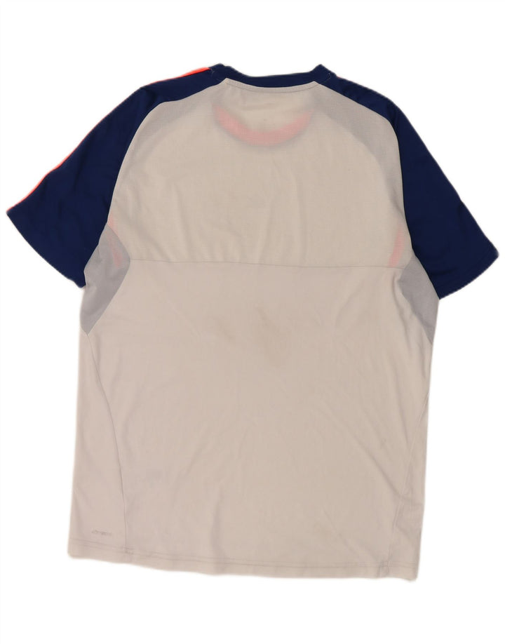 T-shirt da uomo Adidas Top in poliestere color block bianco medio