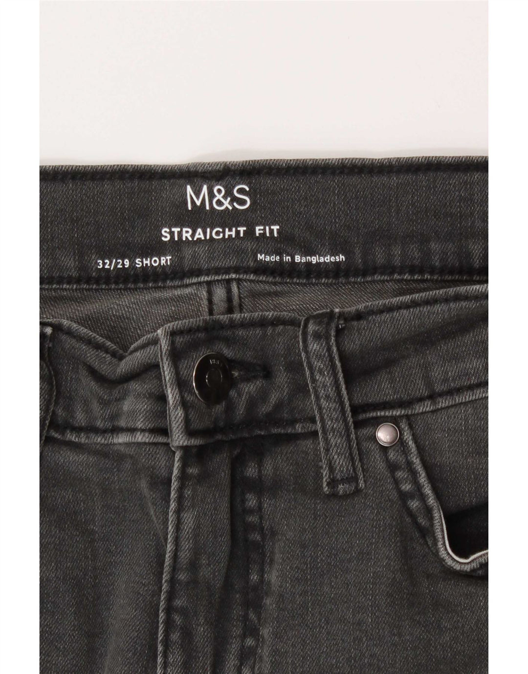 Jeans dritti da uomo Marks & Spencer W32 L29 cotone grigio