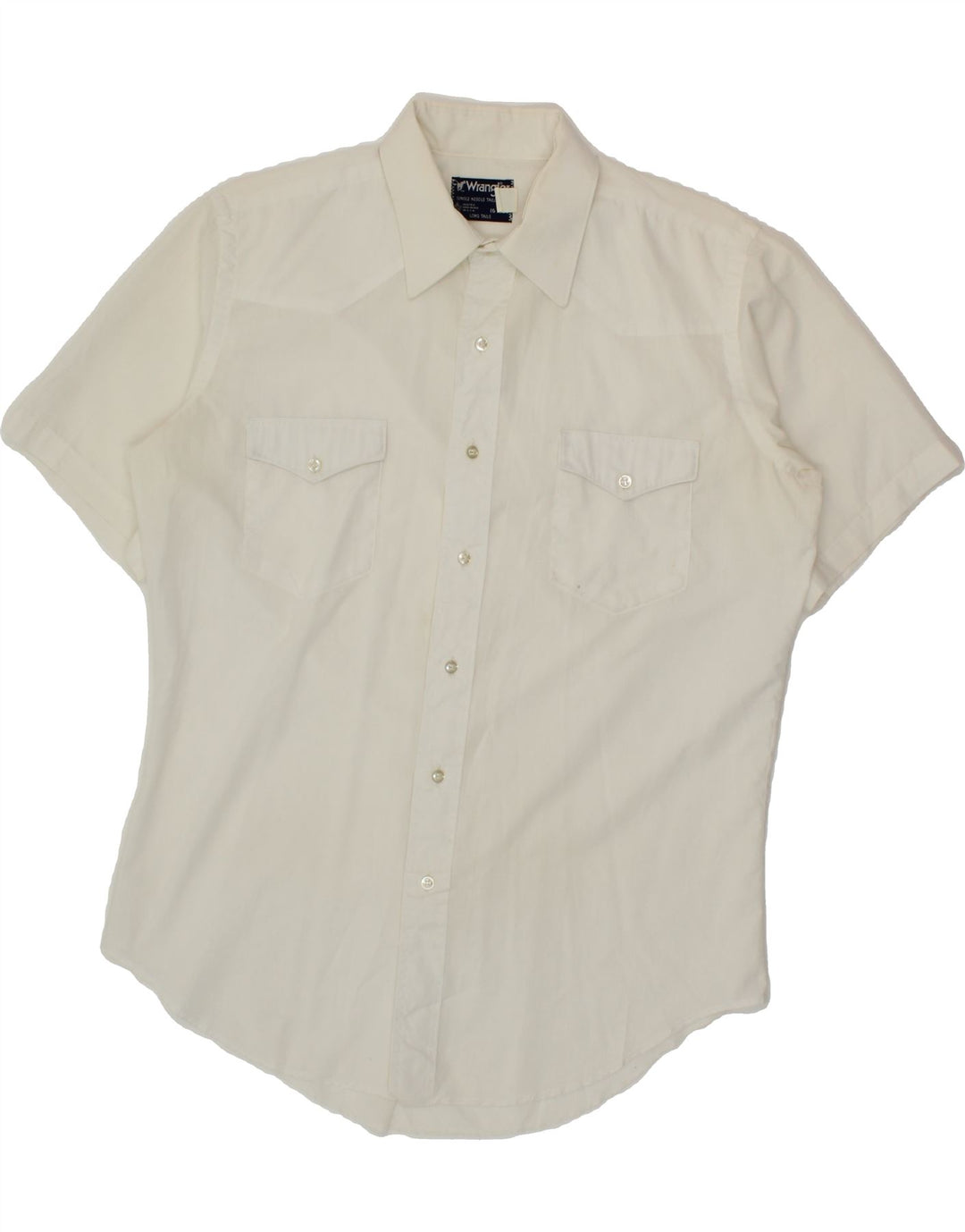 Camicia a maniche corte da uomo WRANGLER taglia 16 grande cotone bianco