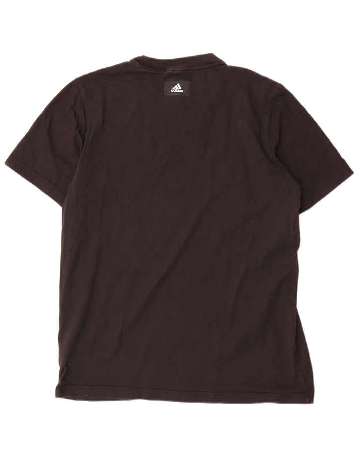 T-shirt grafica da uomo Adidas Top in cotone nero medio