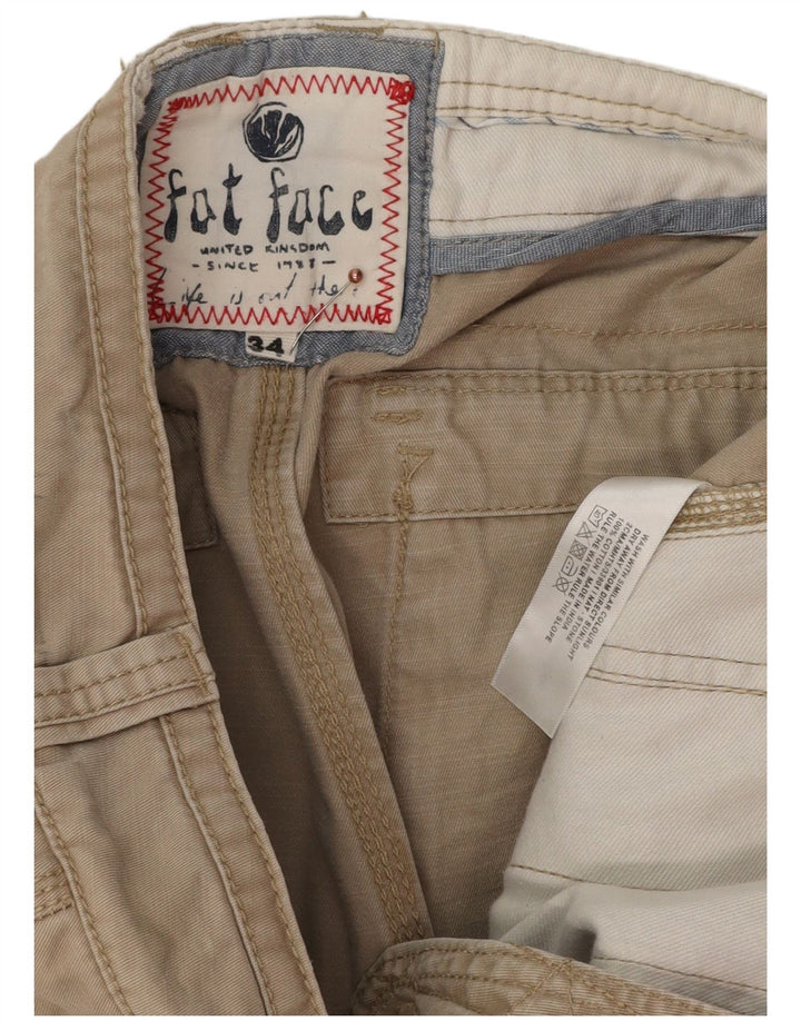 Pantaloncini cargo da uomo Fat Face W34 Large in cotone beige