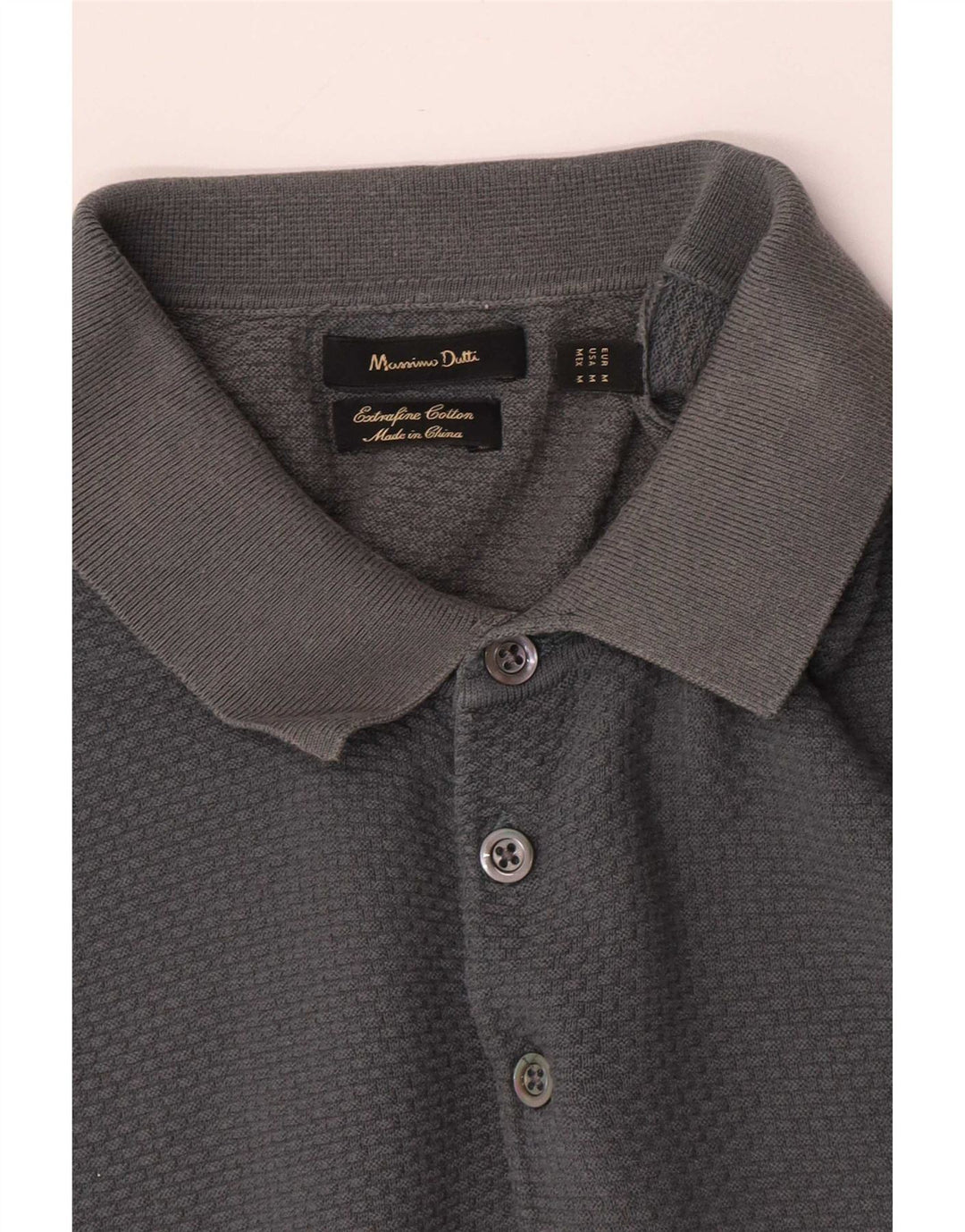 Polo Uomo Massimo Dutti Cotone Grigio Medio