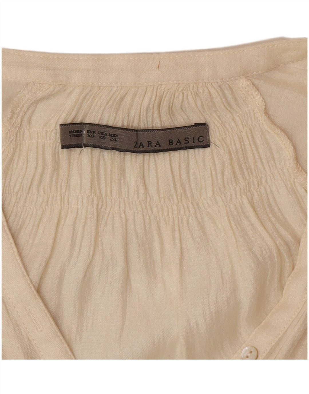 Camicetta oversize da donna Zara con maniche a 3/4 UK 6 XS Beige
