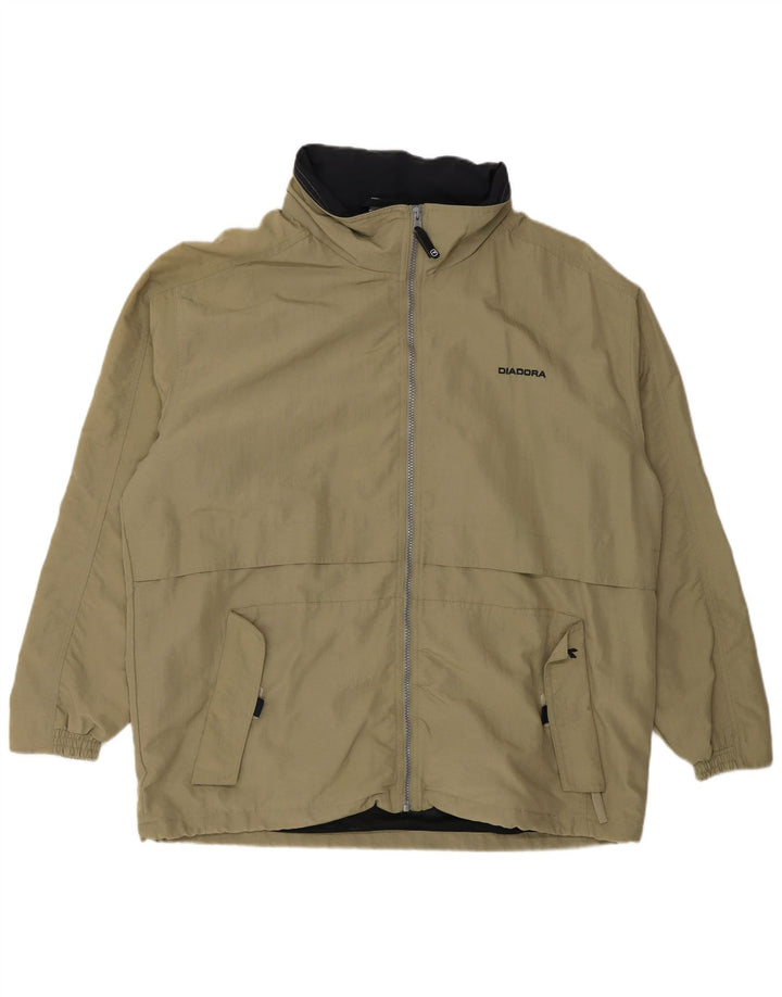 Giacca antipioggia da uomo Diadora vestibilità ampia con cappuccio UK 38 Beige medio Poliammide