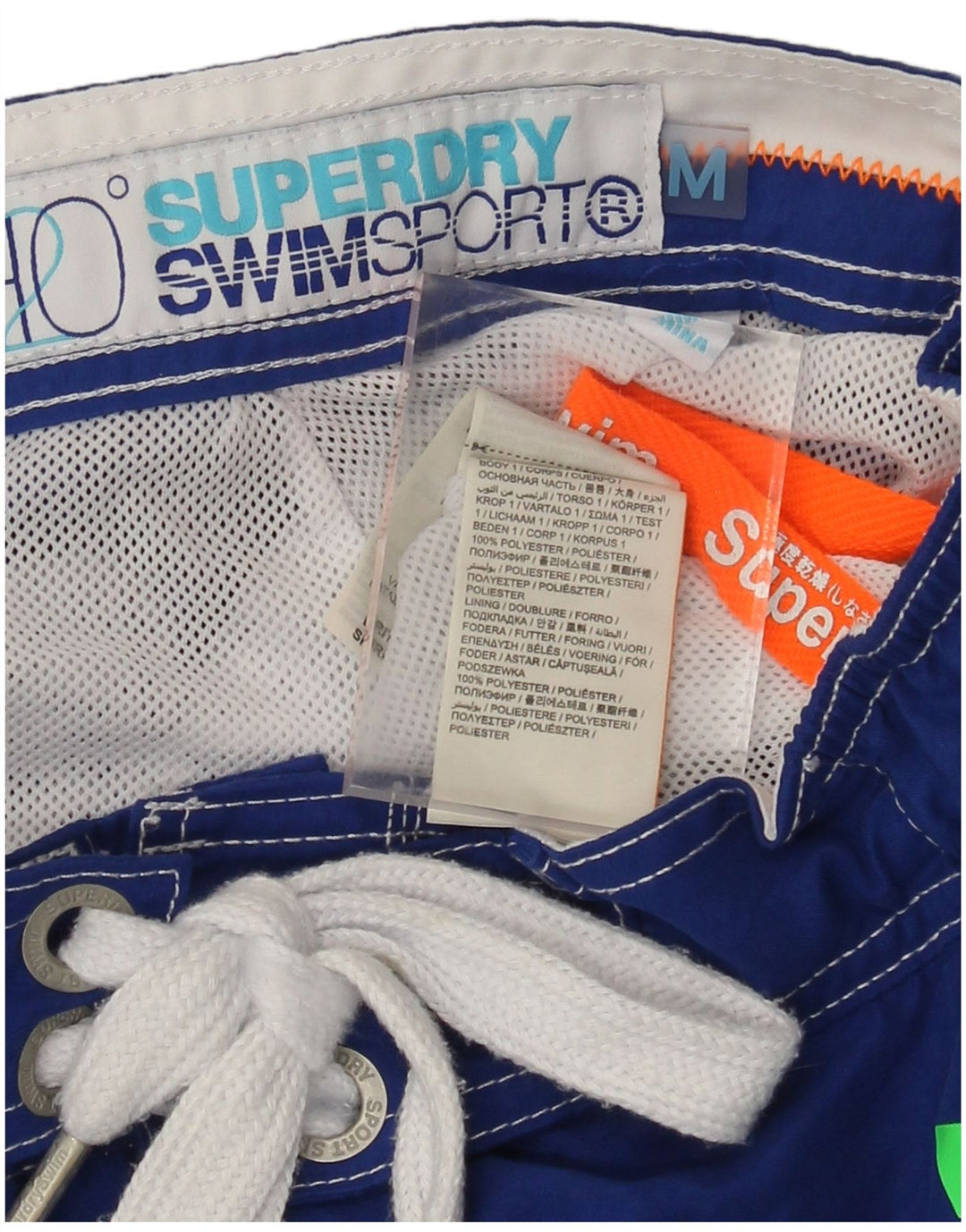 Pantaloncini da bagno grafici da uomo Superdry in poliestere blu medio