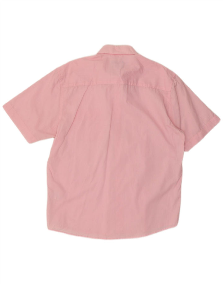 Camicia da uomo a maniche corte Regular Fit Pierre Cardin XL rosa poliestere
