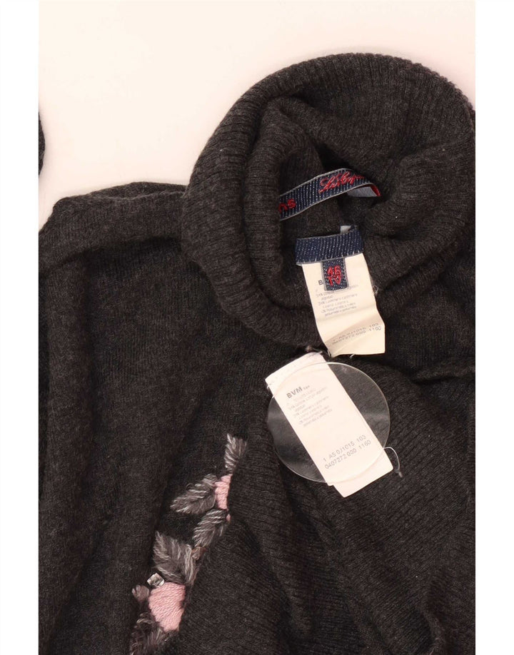 Maglione da donna con collo alto con grafica Les Copains IT 46 Grande grigio floreale