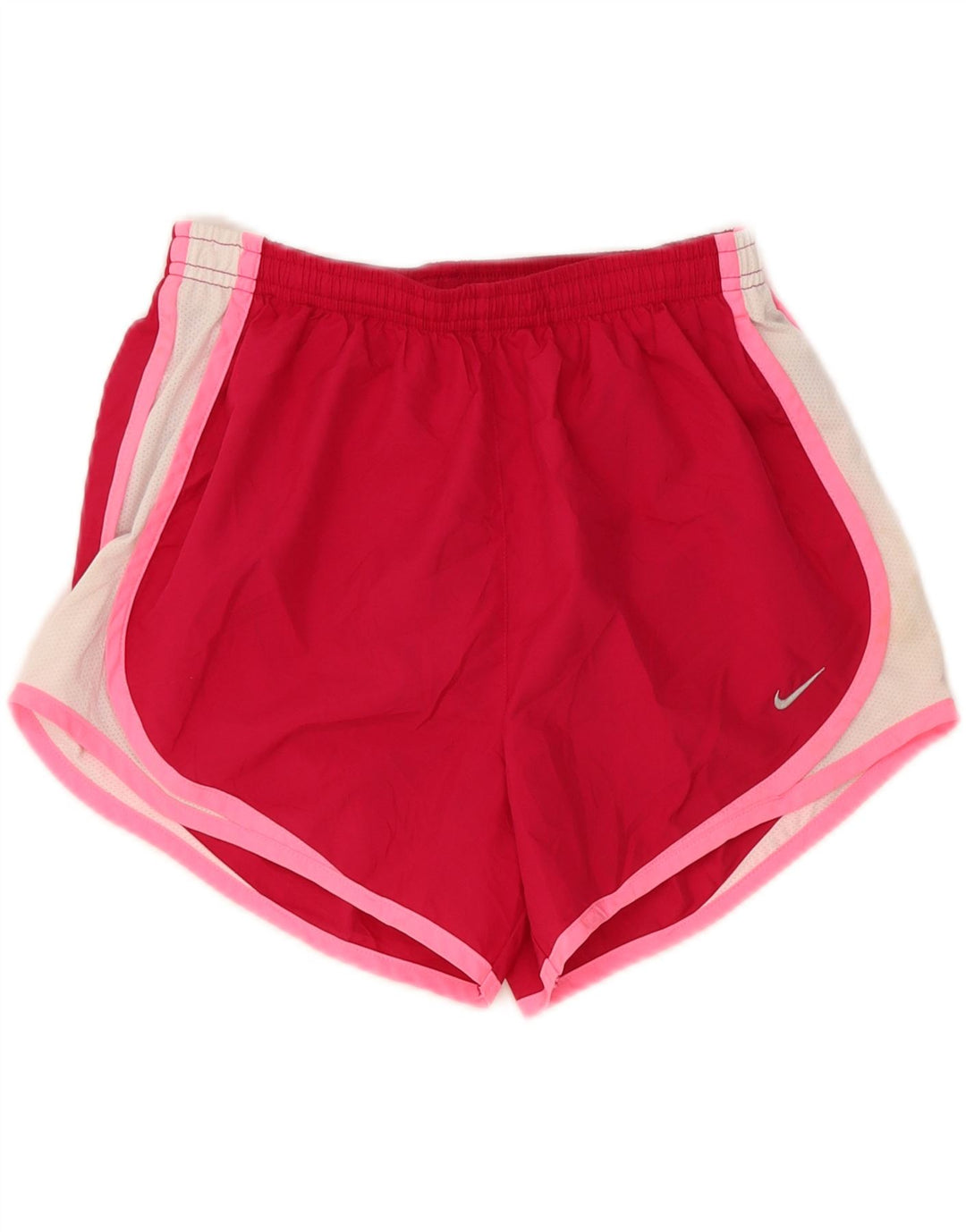 Pantaloncini sportivi NIKE da donna Dri Fit UK 10 piccoli in poliestere color block rosso